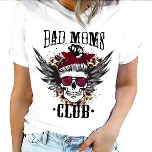 Bad Moms Club Graphic Tee - White